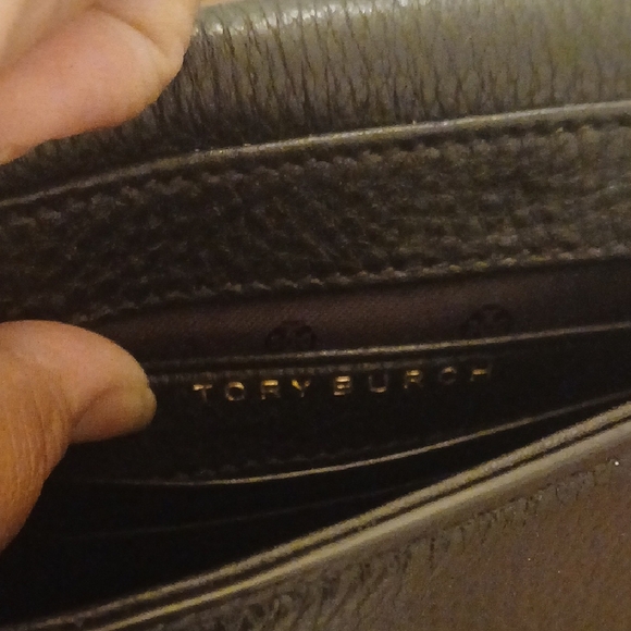 Tory Burch Black Leather Crossbody Bag Gold Logo | NWT Designer Purse - Picture 5 of 12